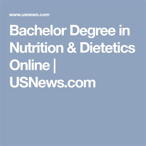 Bachelor Degree in Nutrition & Dietetics Online | USNews.com | Dietetics, Nutrition and ...