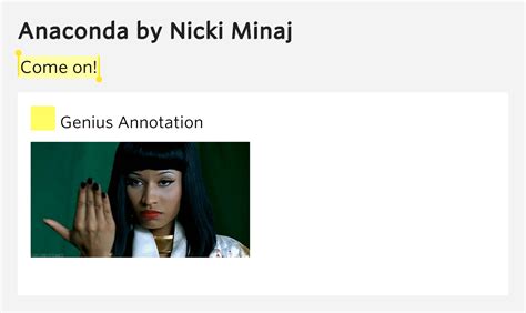Come on! – Anaconda by Nicki Minaj
