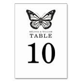 Wedding Black & White Butterfly Table Number | Zazzle
