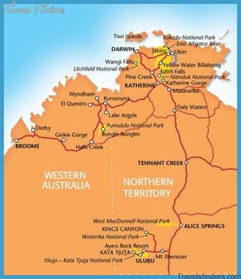 Map of Kings Canyon Australia - TravelsFinders.Com