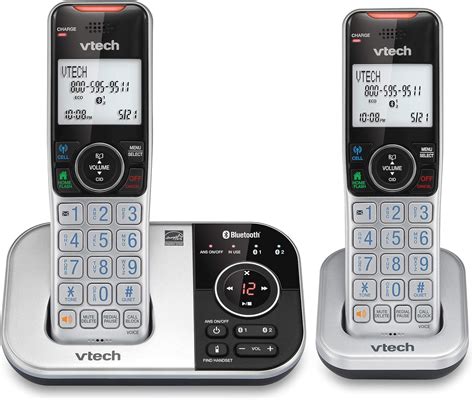 VTech VS112-2 DECT 6.0 Bluetooth 2 Handset Cordless Phone for Home with Answering Machine, Call ...