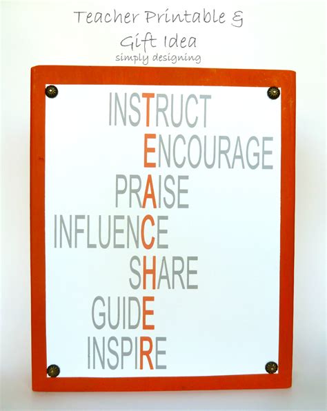 Teacher Printable and Plaque {Teacher Appreciation Gift}