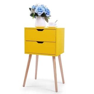 Nightstand with 2 Sliding Drawers, Wood Sofa Side Table, Modern End Table, Set of 2 - Bed Bath ...