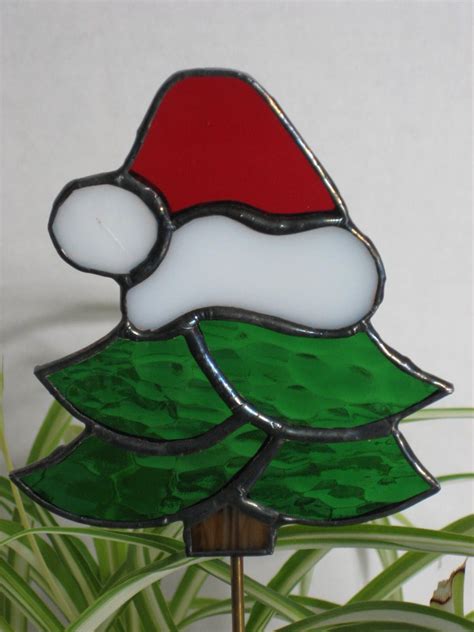 Sale, Stained Glass Christmas Tree Plant Stake, Silly Christmas Tree ...