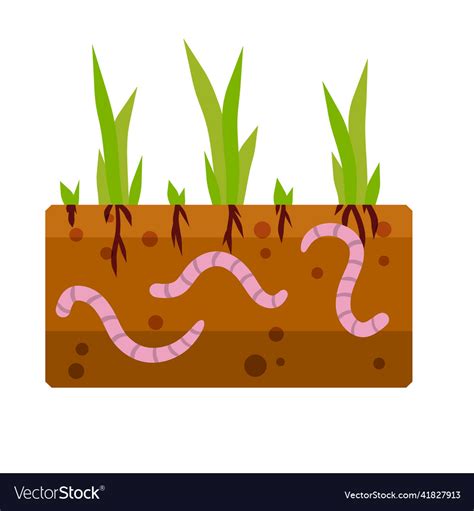 Worms under the ground insects in soil Royalty Free Vector