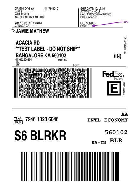 Printable Fedex Label