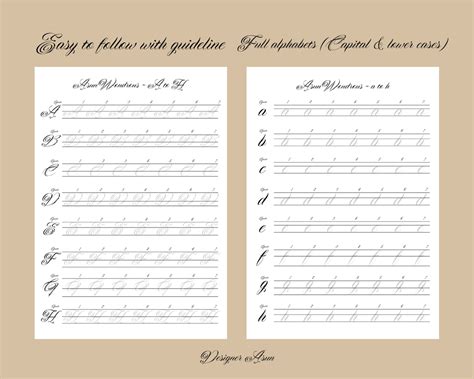 Copperplate Calligraphy Alphabet Practice Sheet PDF Copperplate Script ...