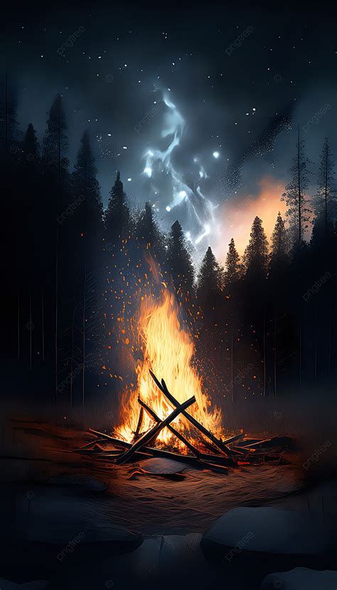 Night Sky Campfire Background Wallpaper Image For Free Download - Pngtree