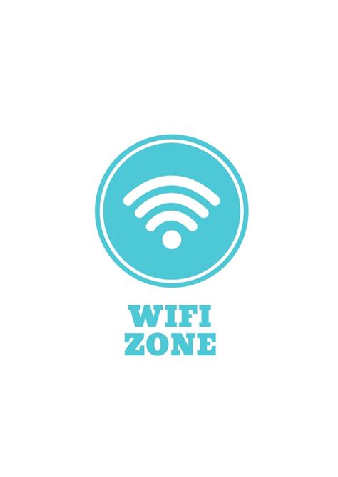 Edit this Monocolor Teal WiFi Zone Sign template in minutes