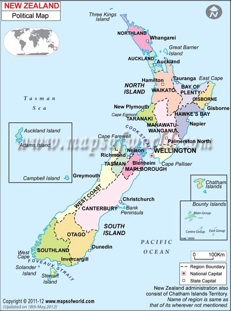 Political Map of New Zealand | New Zealand Regions Map