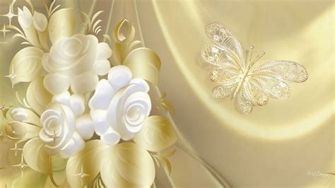 Download Butterfly Flower Artistic White HD Wallpaper by MaDonna