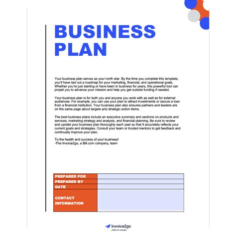 Free Downloadable Business Plan Templates | Invoice2go