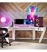 Amazon.com: NTENSE Mod Corner Gaming Desk with LED Kit, White : Home ...