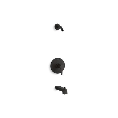 KOHLER Pitch 1-Handle Tub and Shower Trim in Matte Black (Valve Not ...