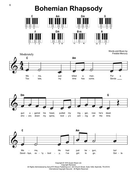 Bohemian Rhapsody Sheet Music | Queen | Super Easy Piano | Clarinet sheet music, Piano music ...