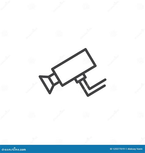 Cctv camera outline icon stock vector. Illustration of private - 125577019