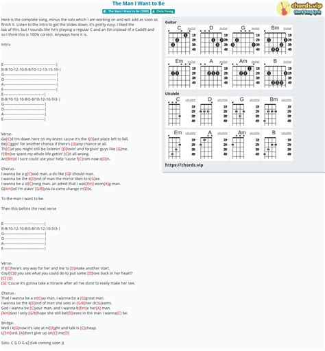 Chord: The Man I Want to Be - Chris Young - tab, song lyric, sheet ...