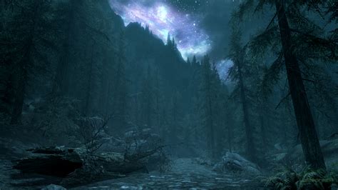 Skyrim Landscape Wallpaper Night