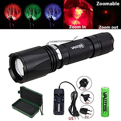 Zoomable Green /Red/ UV Hunting Flashlight Deer Blood Tracker Light Red Night Vision Flashlight ...