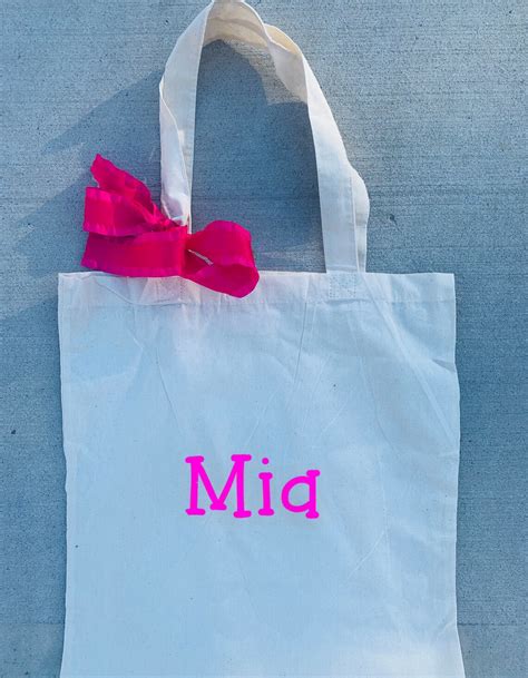 Personalized Tote Bag With Ribbon - Etsy