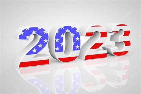 Premium Photo | New year 2023 sign as usa flag 3d rendering