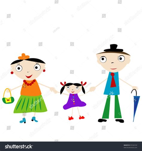 Doodle Family Stock Vector Illustration 95536729 : Shutterstock