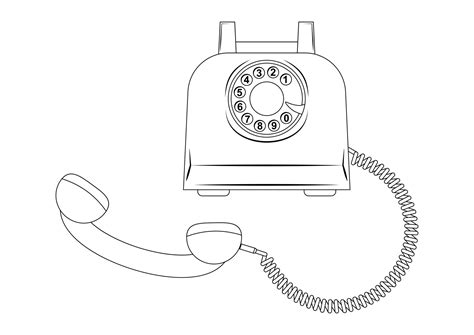 Black and White Old Vintage Telephone Cartoon illustration 25868720 Vector Art at Vecteezy