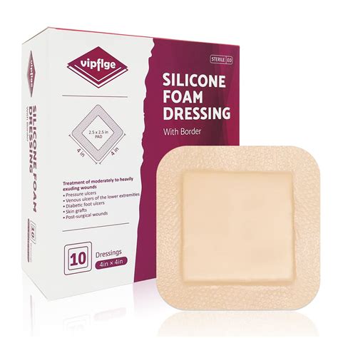 Silicone Foam Dressing, Wound Care Dressing with Gentle Adhesive Border ...