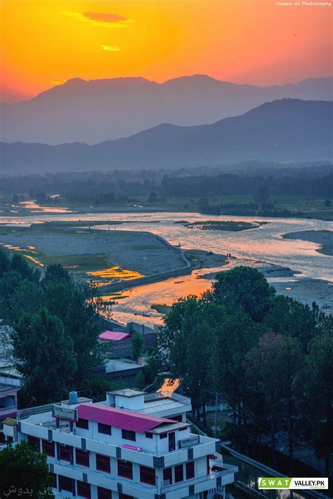 Photo - خانہ بدوش Beautiful sunset view of River Swat, bypass Mingora... Swat ... | Swat Valley ...