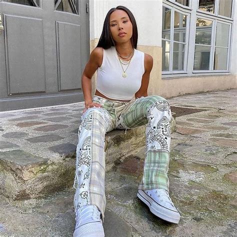 Y2K AESTHETIC VINTAGE PATCHWORK PANTS | Streetwear fashion women, Fashion, Fashion inspo outfits