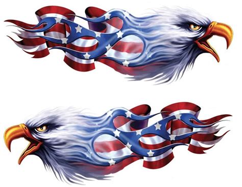 Flame Flag USA Eagle Left 'n Right Decals – Lethal Threat