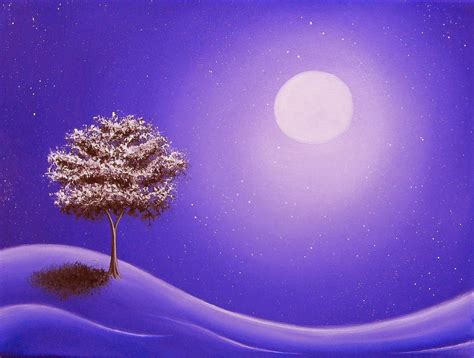 Bing Art by Rachel Bingaman: Winter Nightscape Painting, Contemporary Art Landscape Painting, 12 ...