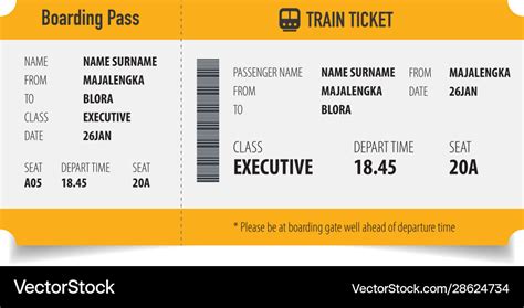 Creative train ticket concept design modern train Vector Image