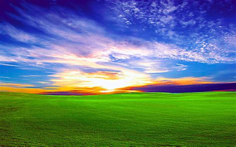 1080P free download | Green land, beauty, sky, ray, blue, HD wallpaper | Peakpx