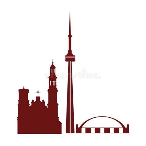 Isolated Silhouette of a Toronto Skyline Vector Stock Vector - Illustration of downtown, urban ...