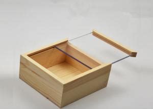 Small Brown Handmade Wooden Boxes , Bamboo Wood Box With Clear Sliding Lid for sale – Handmade ...