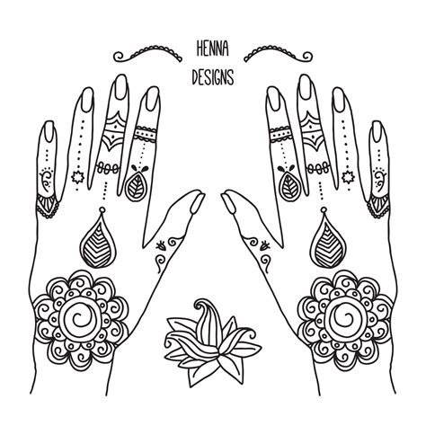 Henna Hand Designs 12675586 Vector Art at Vecteezy