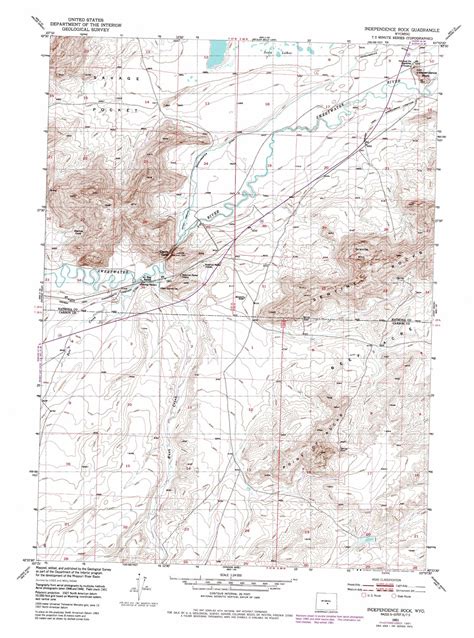 Independence Rock topographic map, WY - USGS Topo Quad 42107d2