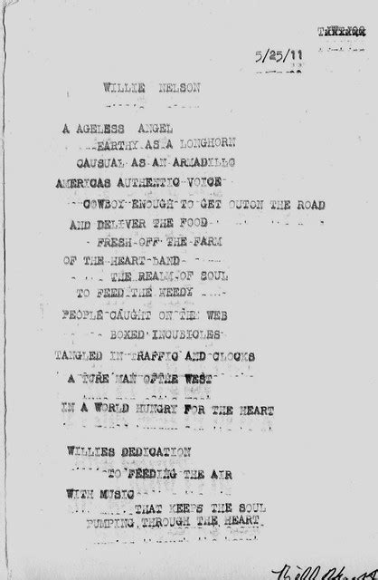 Willie Nelson Poem While You Wait | www.stillisstillmoving.com