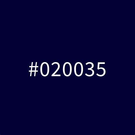 Midnight Blue Color Code is #020035