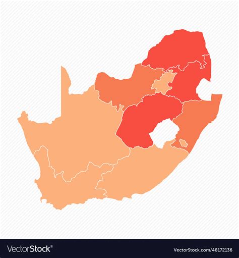 Colorful south africa divided map Royalty Free Vector Image