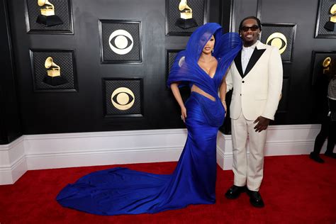 Cardi B sports sculptural couture on Grammys 2023 red carpet