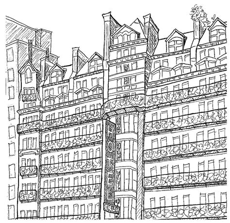 Chelsea Hotel NYC New York City Art Print Hand Drawing - Etsy