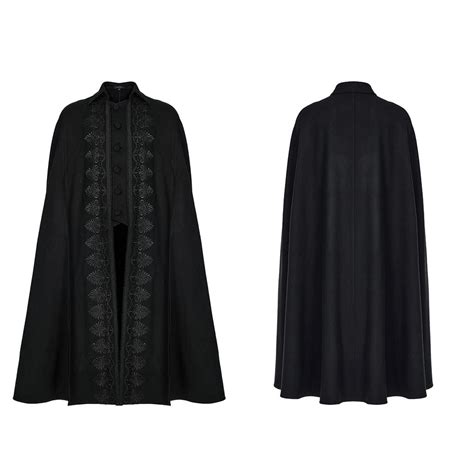 Men's Gothic Floral Embroidered Split Cloak – Punk Design