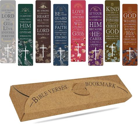 48 Pieces Bible Verses Bookmarks with Cross Cutout Design – Laminated ...