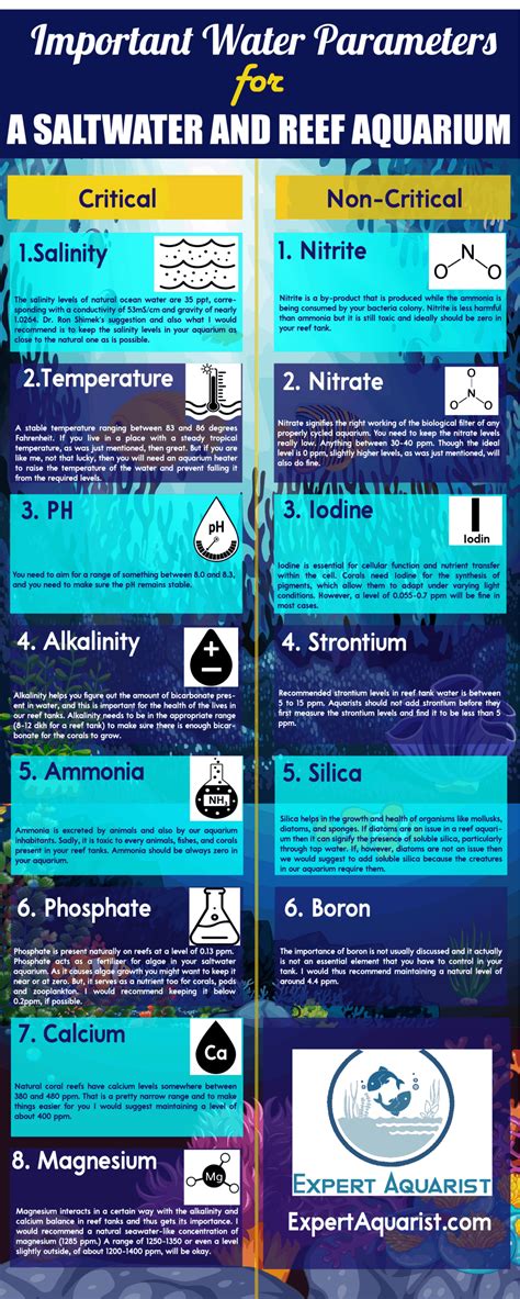 Most Important Water Parameters For A Saltwater And Reef Aquarium Saltwater Aquarium Beginner ...