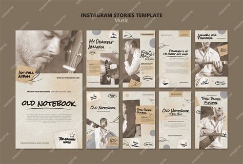 Free PSD | Music template design of instagram stories