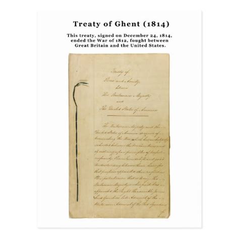 ORIGINAL Treaty of Ghent 8 Stat. 218 1814 Postcard | Zazzle