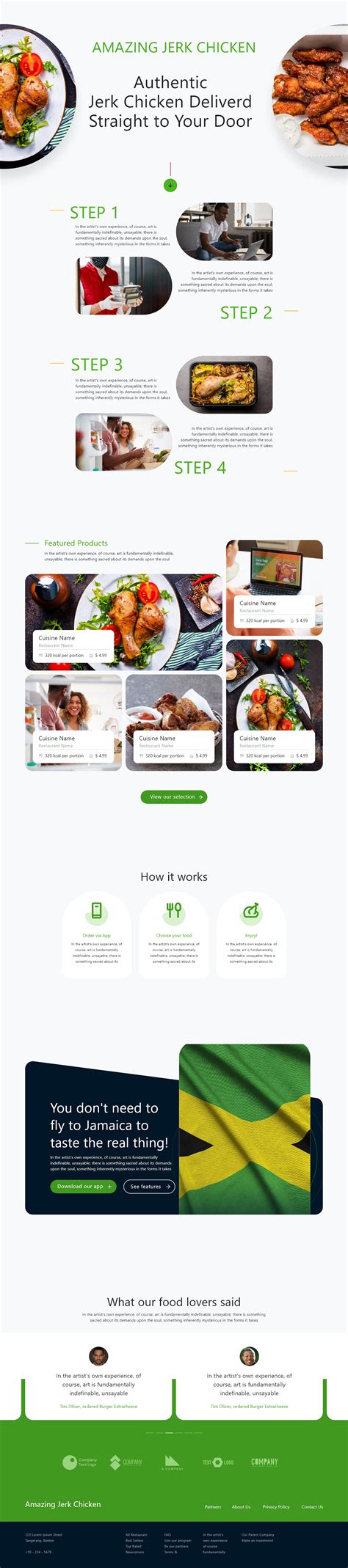 Jerk Chicken Delivery Landing Page on Behance