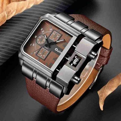 Unique Design Square Men Wristwatch Wide Big Dial Quartz Male Sport ...